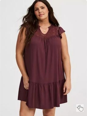Torrid Mini Ruffle Sleeve Swing Dress